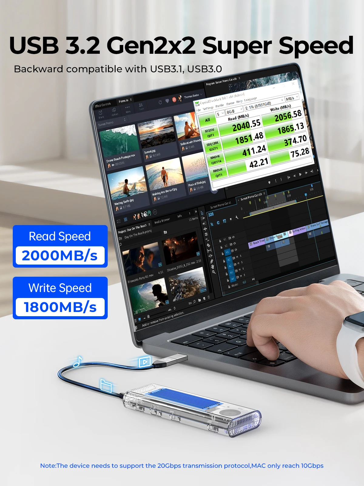 ORICO 20Gbps M.2 NVMe SSD Case - Thunderbolt 4 External Ssd 4Tb ulasan dan harga
